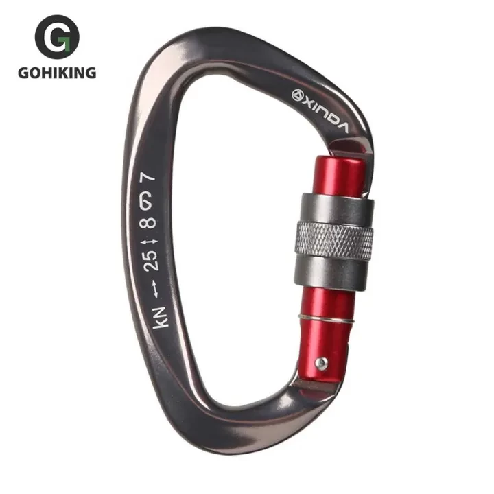 25KN Aluminum D Shape Safety Lock  Carabiner
